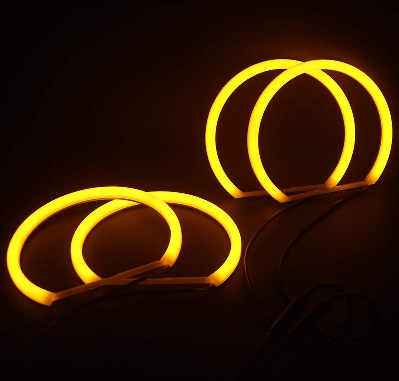 csslyzl Switchback Dual Color White/Amber 131MM Halo Rings Cotton Light SMD LED Angel Eyes Compatible with BMW E36 E38 E39 E46 M3 3,5,7 Series - Image 2